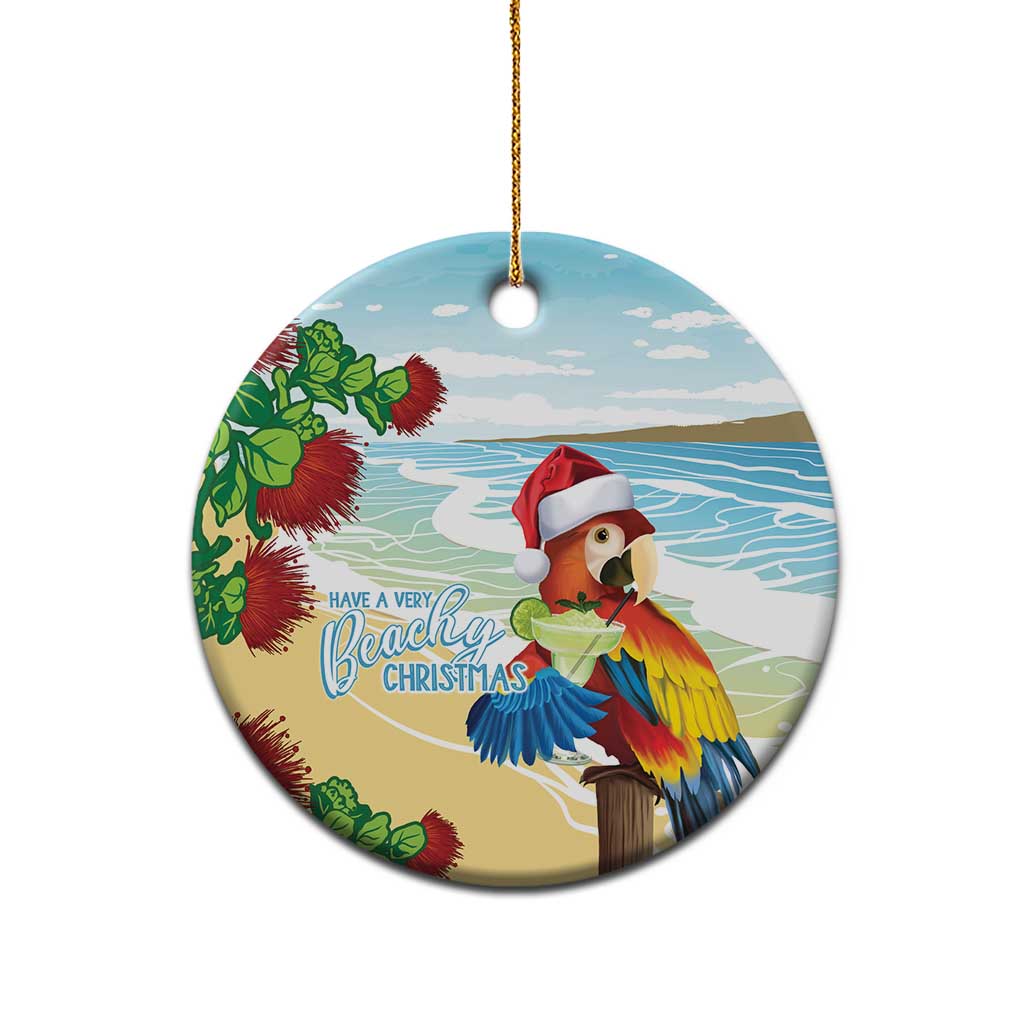 Have A Very Beach Christmas Ceramic Ornament Parrot By Lehua Flower - Polynesian Pride