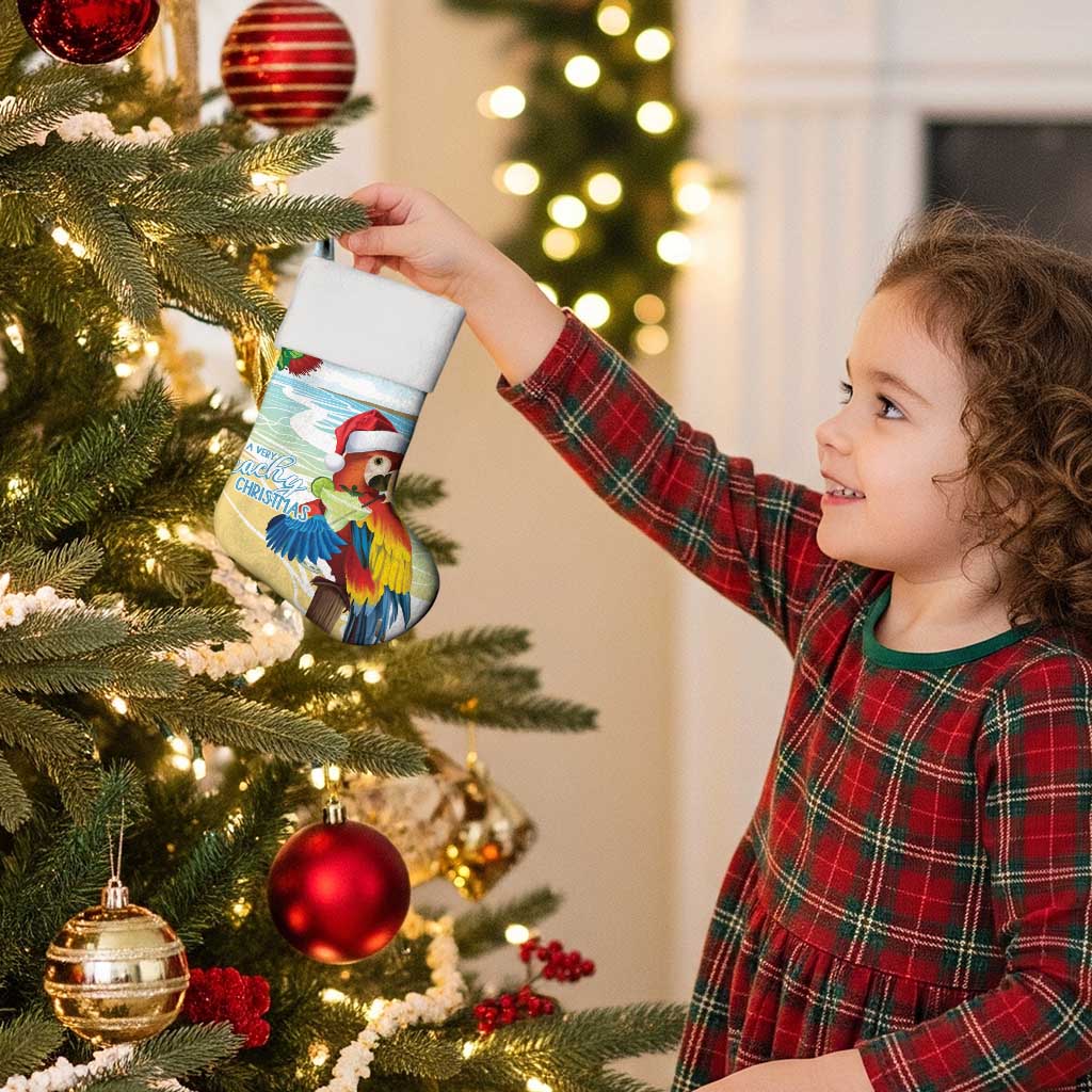 Have A Very Beach Christmas Stocking Parrot By Lehua Flower - Polynesian Pride