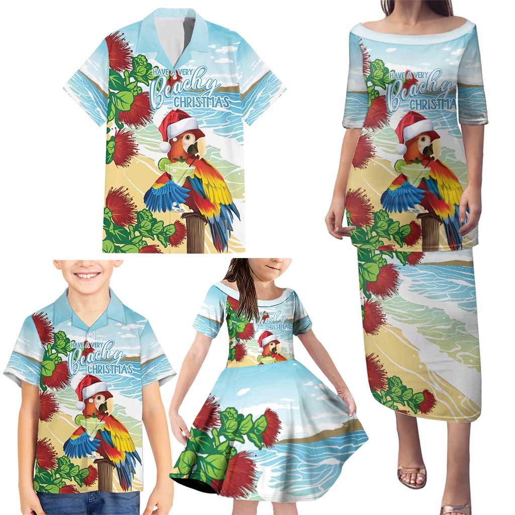 Have A Very Beach Christmas Family Matching Puletasi and Hawaiian Shirt Parrot By Lehua Flower - Polynesian Pride