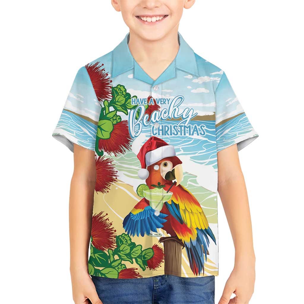 Have A Very Beach Christmas Family Matching Tank Maxi Dress and Hawaiian Shirt Parrot By Lehua Flower - Polynesian Pride