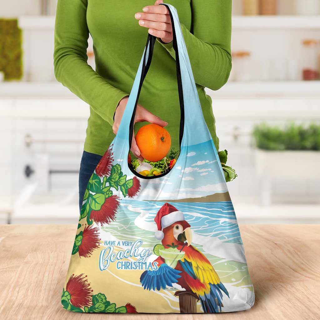 Have A Very Beach Christmas Grocery Bag Parrot By Lehua Flower - Polynesian Pride