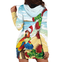 Have A Very Beach Christmas Hoodie Dress Parrot By Lehua Flower - Polynesian Pride