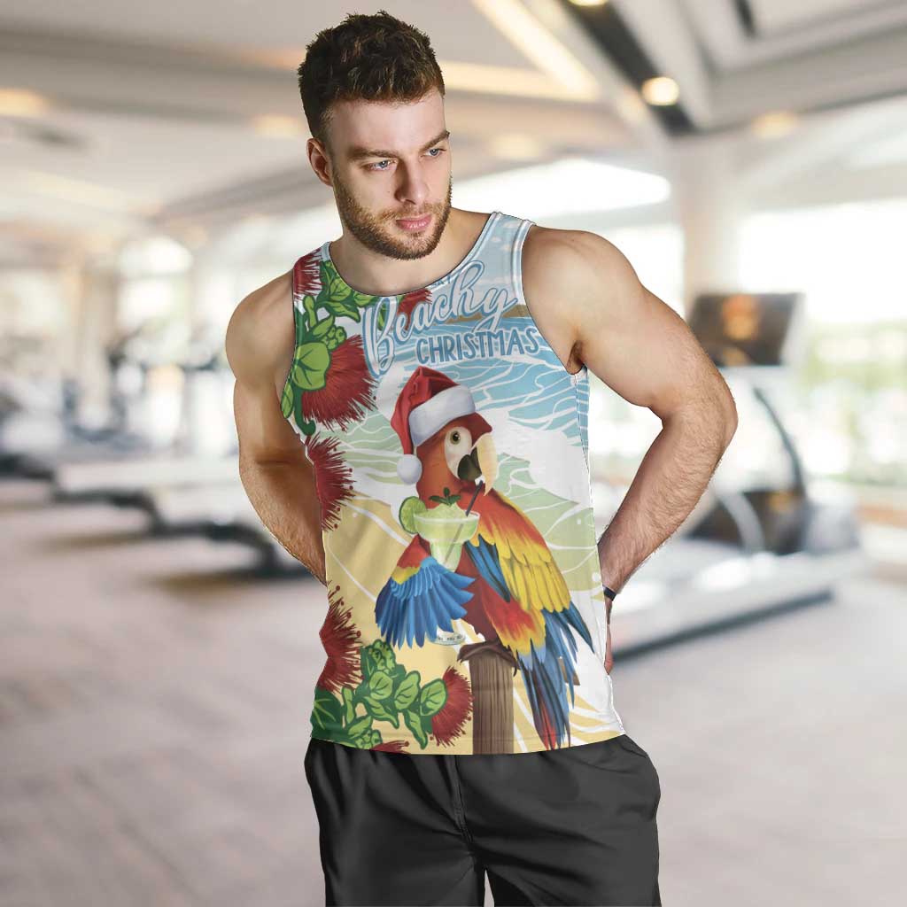Have A Very Beach Christmas Men Tank Top Parrot By Lehua Flower - Polynesian Pride