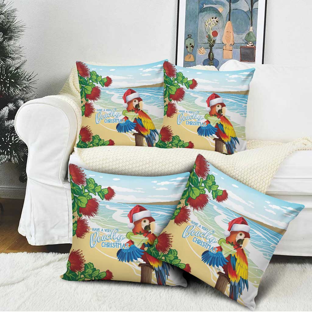 Have A Very Beach Christmas Pillow Cover Parrot By Lehua Flower - Polynesian Pride