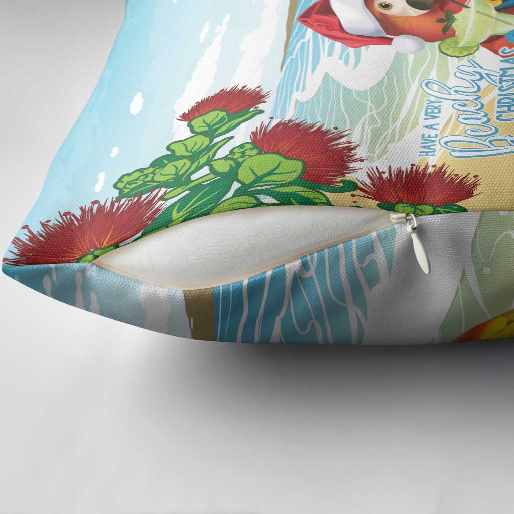 Have A Very Beach Christmas Pillow Cover Parrot By Lehua Flower - Polynesian Pride