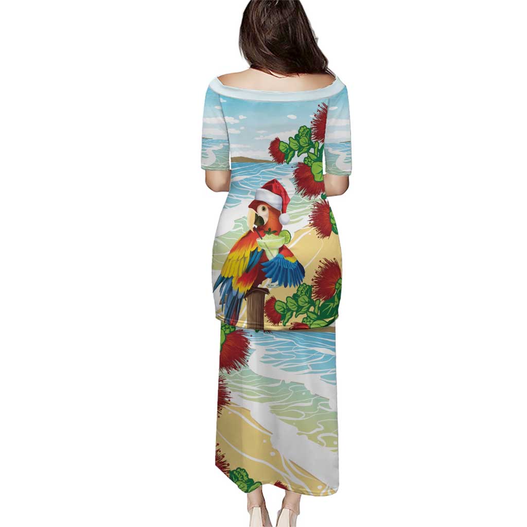 Have A Very Beach Christmas Puletasi Parrot By Lehua Flower - Polynesian Pride