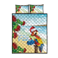 Have A Very Beach Christmas Quilt Bed Set Parrot By Lehua Flower - Polynesian Pride
