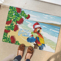 Have A Very Beach Christmas Rubber Doormat Parrot By Lehua Flower - Polynesian Pride