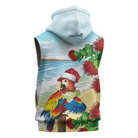 Have A Very Beach Christmas Sleeveless Hoodie Parrot By Lehua Flower - Polynesian Pride