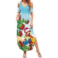 Have A Very Beach Christmas Summer Maxi Dress Parrot By Lehua Flower - Polynesian Pride