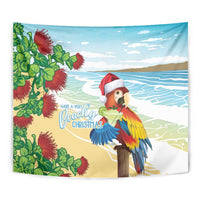 Have A Very Beach Christmas Tapestry Parrot By Lehua Flower - Polynesian Pride