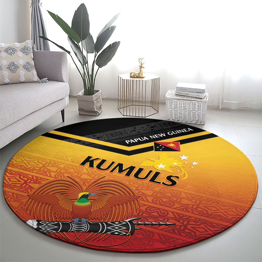 Papua New Guinea Rugby The Kumuls Round Carpet Motuan Inspired Pattern LT7 - Polynesian Pride