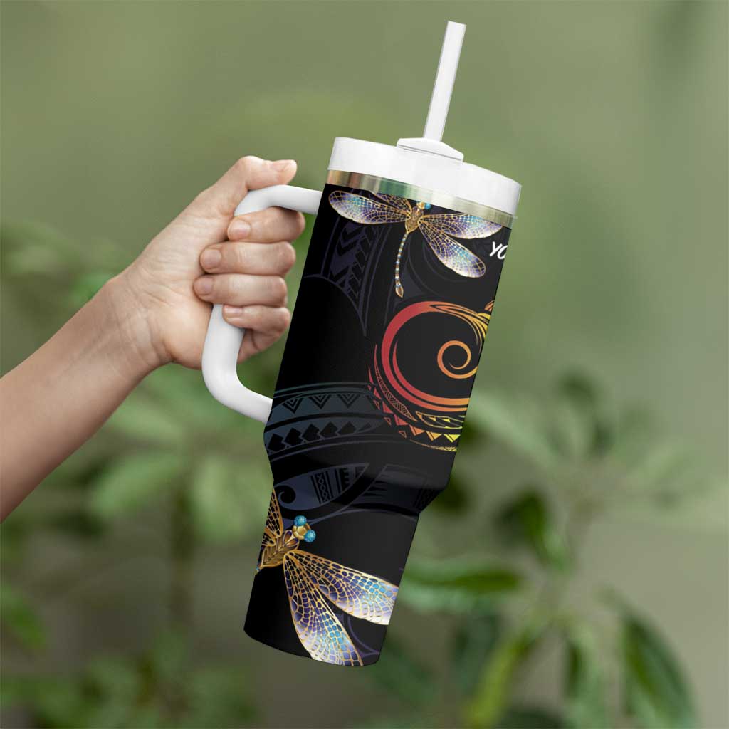 Personalised Polynesian Memorial Tumbler With Handle Your Wings Were Ready But My Heart Was Not