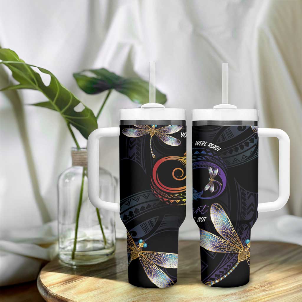 Personalised Polynesian Memorial Tumbler With Handle Your Wings Were Ready But My Heart Was Not