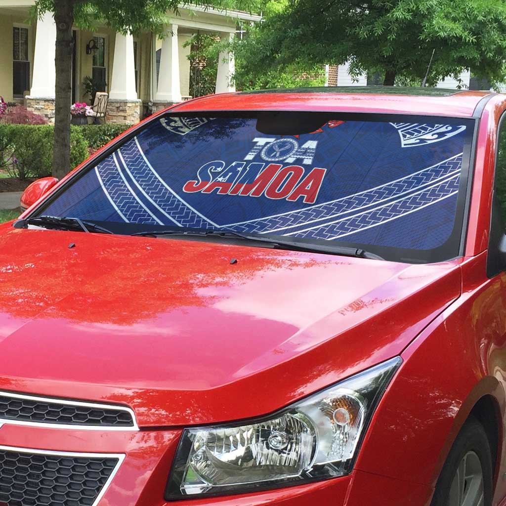 Toa Samoa Rugby Auto Sun Shade Ulafala Mix Nifo'oti - Polynesian Pride