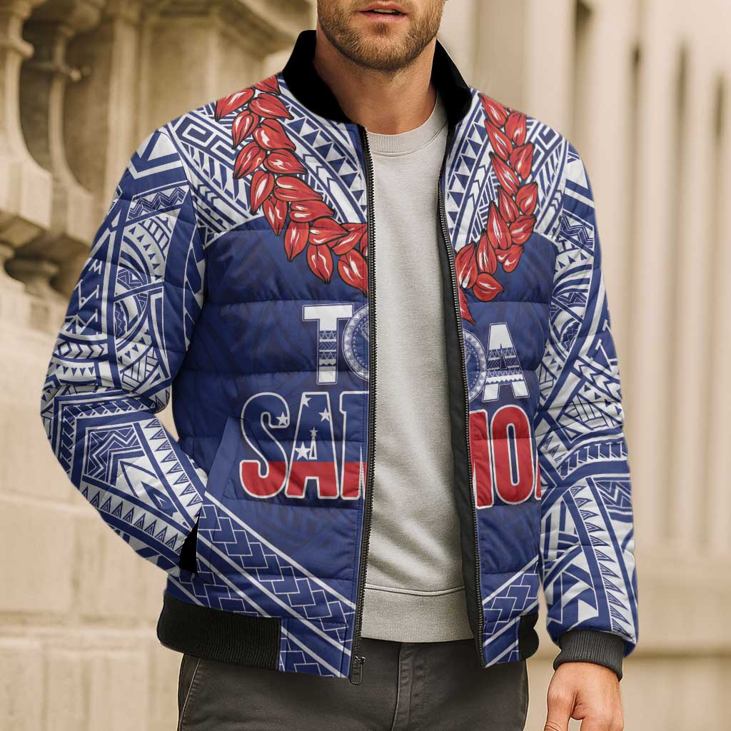 Toa Samoa Rugby Custom Bomber Puffer Jacket Ulafala Mix Nifo'oti - Polynesian Pride