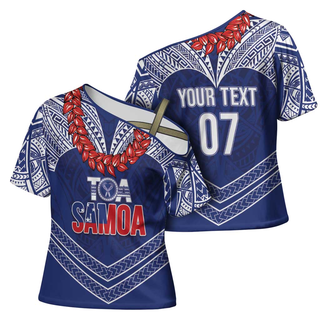 Toa Samoa Rugby Custom Cross Shoulder Shirt Ulafala Mix Nifo'oti - Polynesian Pride