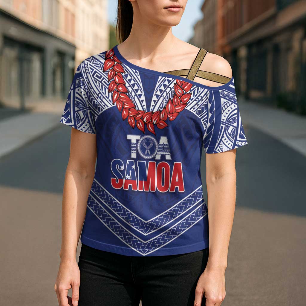 Toa Samoa Rugby Custom Cross Shoulder Shirt Ulafala Mix Nifo'oti - Polynesian Pride