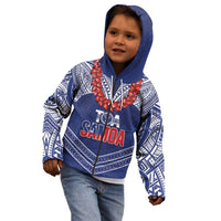 Toa Samoa Rugby Custom Kid Hoodie Ulafala Mix Nifo'oti - Polynesian Pride