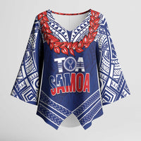 Toa Samoa Rugby Custom Kimono Sleeve Blouse Ulafala Mix Nifo'oti - Polynesian Pride