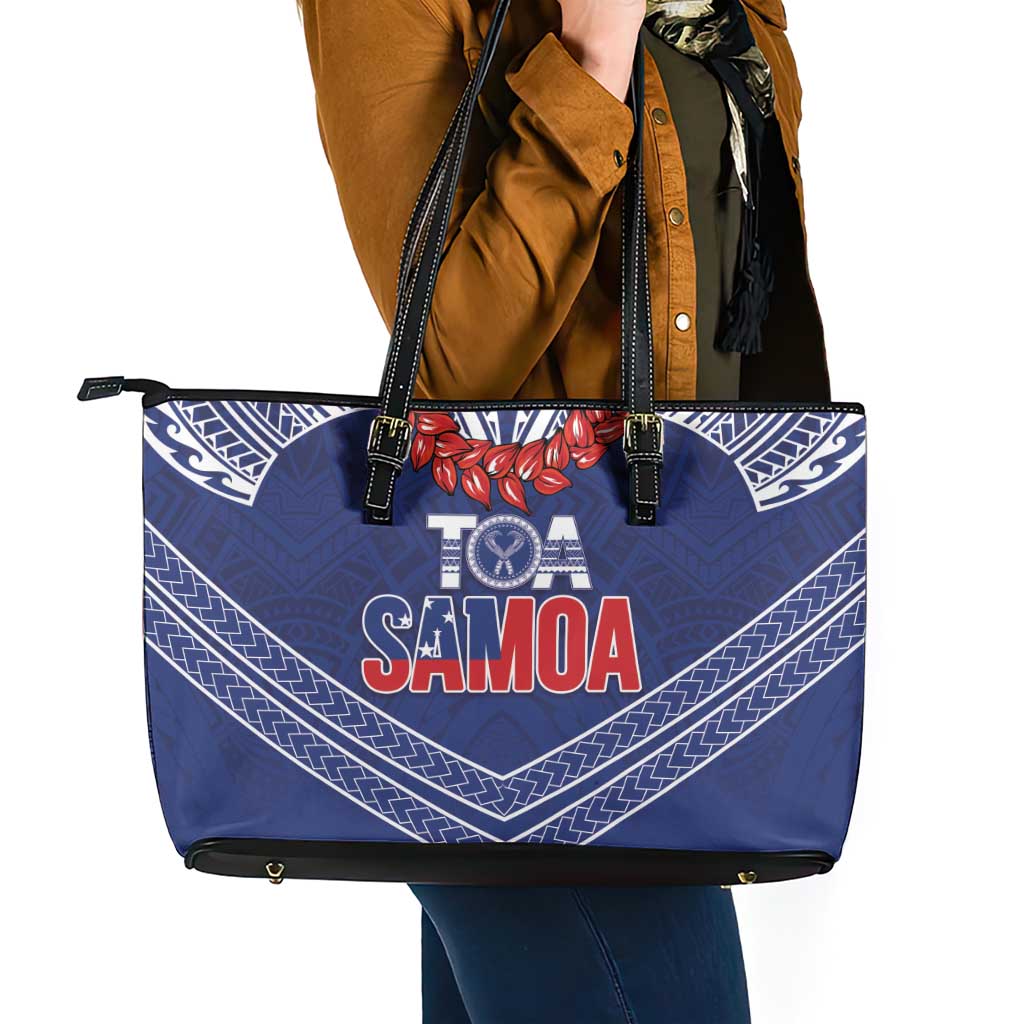 Toa Samoa Rugby Leather Tote Bag Ulafala Mix Nifo'oti - Polynesian Pride