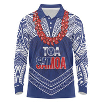 Toa Samoa Rugby Custom Long Sleeve Polo Shirt Ulafala Mix Nifo'oti - Polynesian Pride