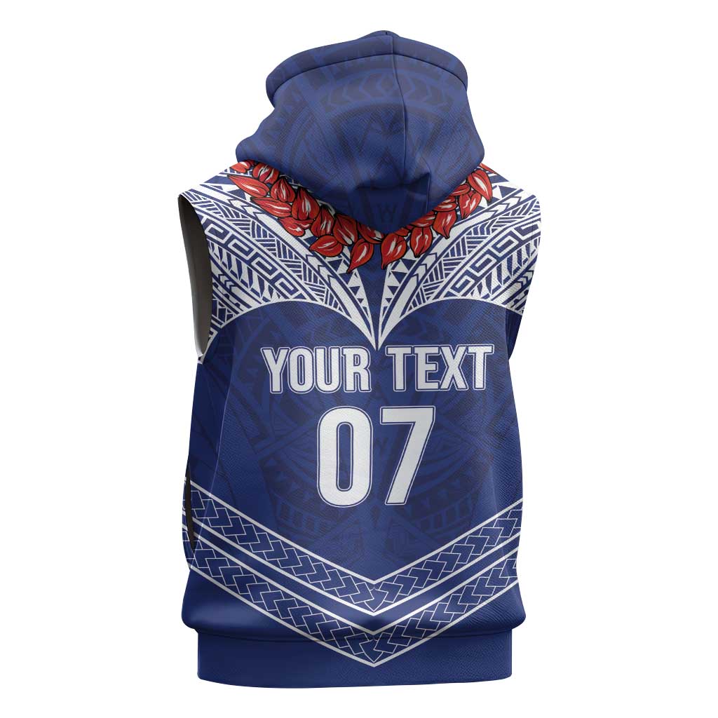 Toa Samoa Rugby Custom Sleeveless Hoodie Ulafala Mix Nifo'oti - Polynesian Pride