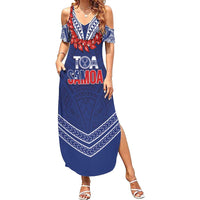 Toa Samoa Rugby Custom Summer Maxi Dress Ulafala Mix Nifo'oti - Polynesian Pride