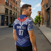 Toa Samoa Rugby Custom Zipper Polo Shirt Ulafala Mix Nifo'oti - Polynesian Pride