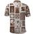 Hawaii Christmas Retro Patchwork Polo Shirt Brown LT7 - Polynesian Pride