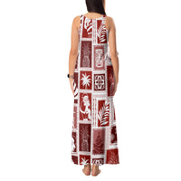 Hawaii Christmas Retro Patchwork Tank Maxi Dress Red LT7 - Polynesian Pride