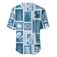 Hawaii Christmas Retro Patchwork Baseball Jersey Aquamarine LT7 - Polynesian Pride