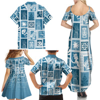 Hawaii Christmas Retro Patchwork Family Matching Summer Maxi Dress and Hawaiian Shirt Aquamarine LT7 - Polynesian Pride
