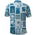 Hawaii Christmas Retro Patchwork Polo Shirt Aquamarine LT7 - Polynesian Pride