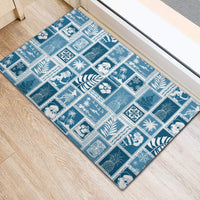 Hawaii Christmas Retro Patchwork Rubber Doormat Aquamarine LT7 - Polynesian Pride