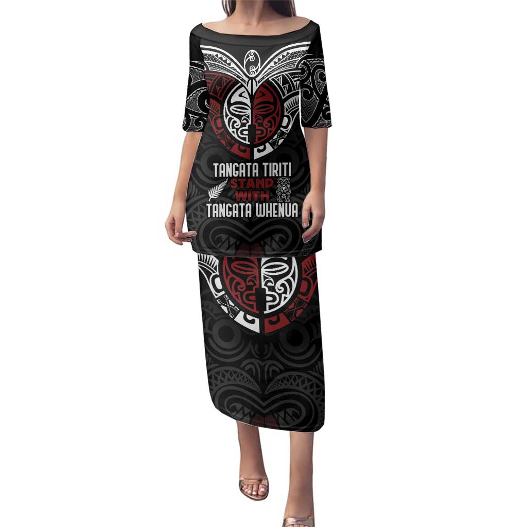 Maori Hongi Toitu Te Tiriti Family Matching Puletasi and Hawaiian Shirt Tangata Tiriti Stand With Tangata Whenua