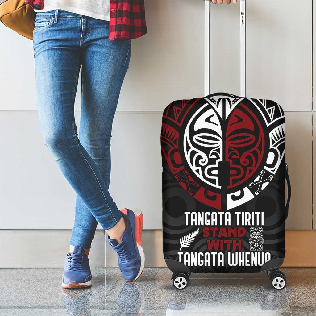 Maori Hongi Toitu Te Tiriti Luggage Cover Tangata Tiriti Stand With Tangata Whenua