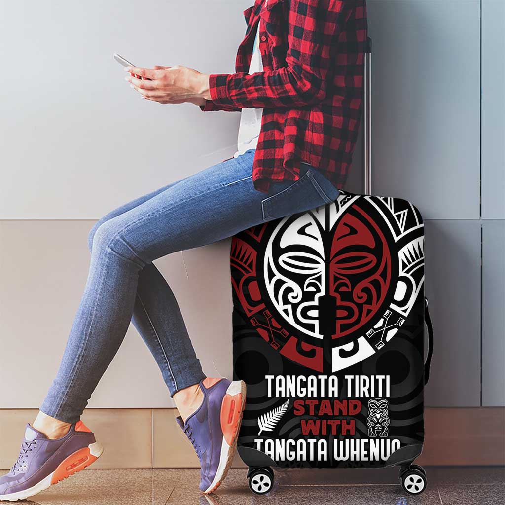 Maori Hongi Toitu Te Tiriti Luggage Cover Tangata Tiriti Stand With Tangata Whenua