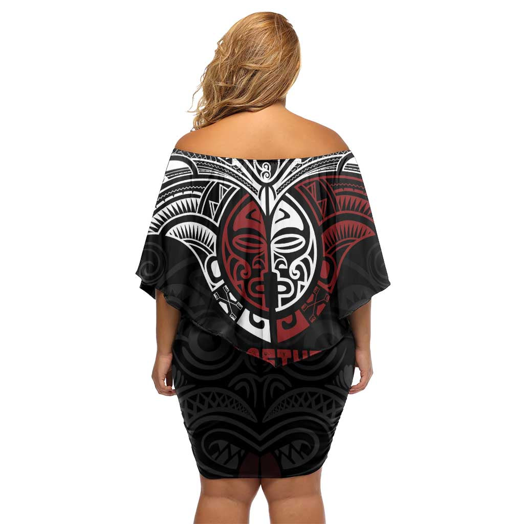Maori Hongi Toitu Te Tiriti Off Shoulder Short Dress Tangata Tiriti Stand With Tangata Whenua LT7 - Polynesian Pride