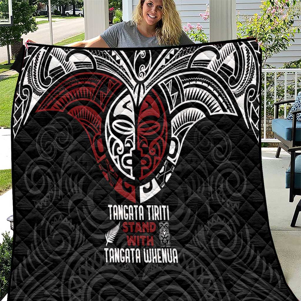 Maori Hongi Toitu Te Tiriti Quilt Tangata Tiriti Stand With Tangata Whenua LT7 Black - Polynesian Pride