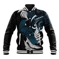 New Zealand Tui Bird Baseball Jacket Maori Kowhaiwhai LT7 Unisex Teal - Polynesian Pride