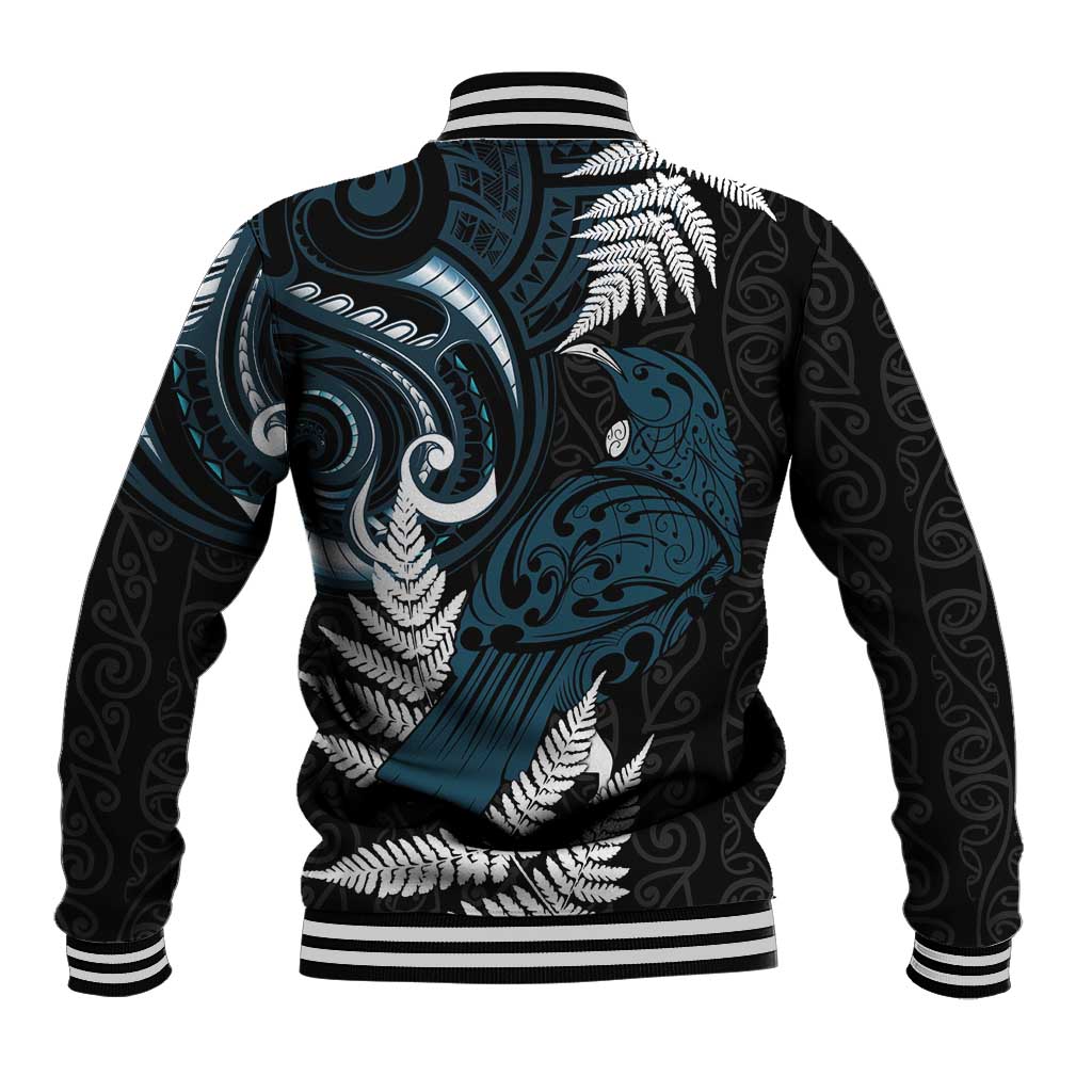 New Zealand Tui Bird Baseball Jacket Maori Kowhaiwhai LT7 - Polynesian Pride