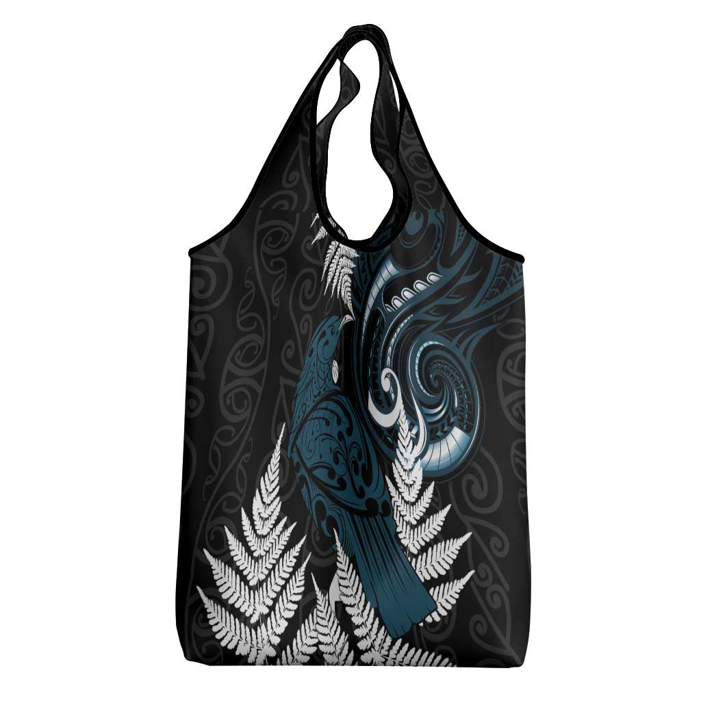 New Zealand Tui Bird Grocery Bag Maori Kowhaiwhai