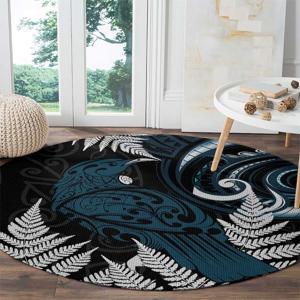 New Zealand Tui Bird Round Carpet Maori Kowhaiwhai LT7 - Polynesian Pride