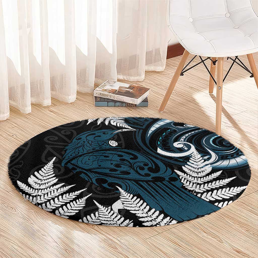 New Zealand Tui Bird Round Carpet Maori Kowhaiwhai LT7 - Polynesian Pride