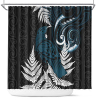 New Zealand Tui Bird Shower Curtain Maori Kowhaiwhai