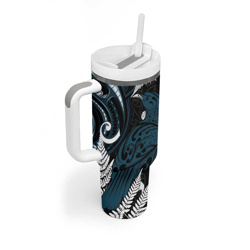 New Zealand Tui Bird Tumbler With Handle Maori Kowhaiwhai
