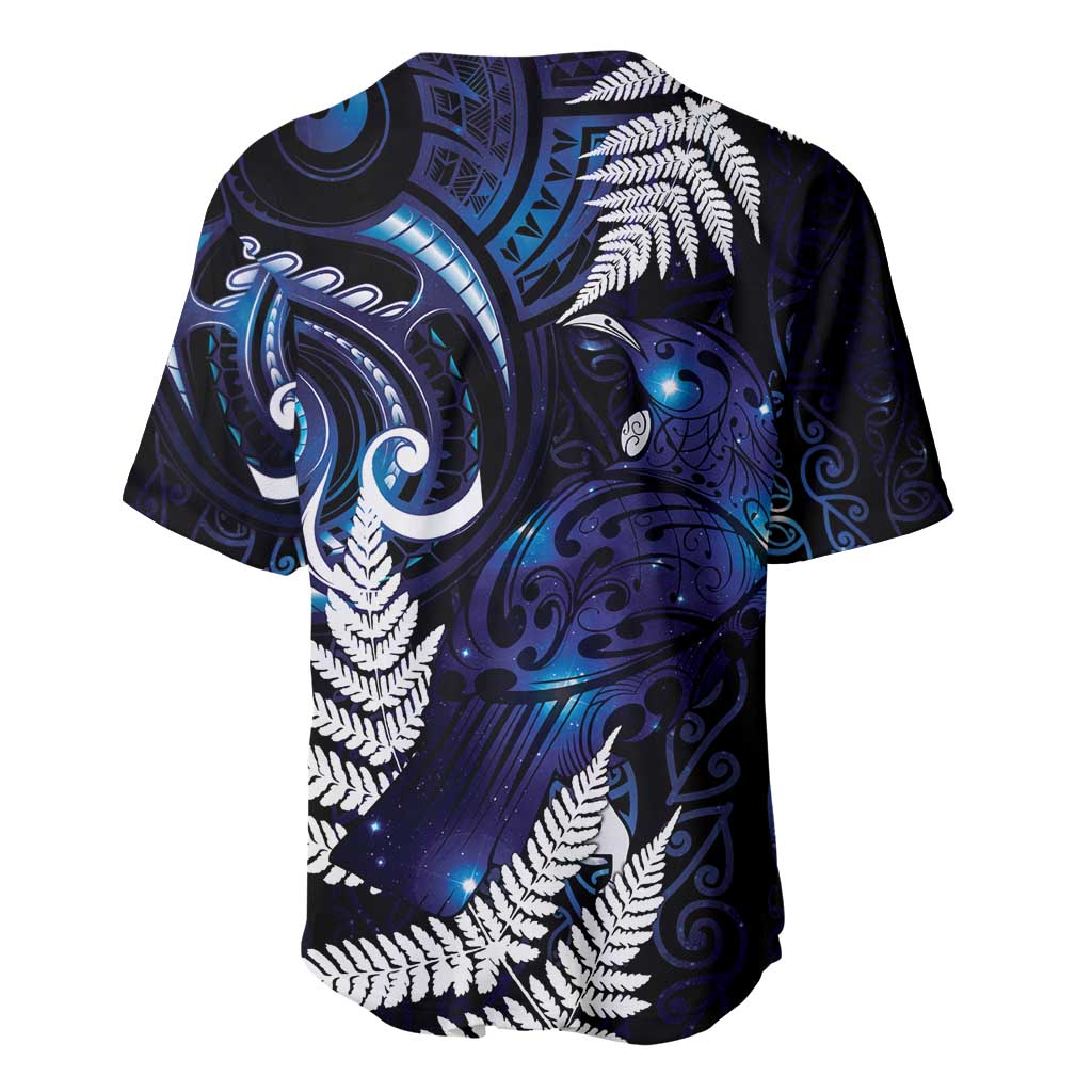 New Zealand Maori Matariki Baseball Jersey Tui Bird Galaxy