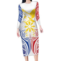 Philippines Tribal Sun Personalized Family Matching Long Sleeve Bodycon Dress and Hawaiian Shirt Hunting Eagle