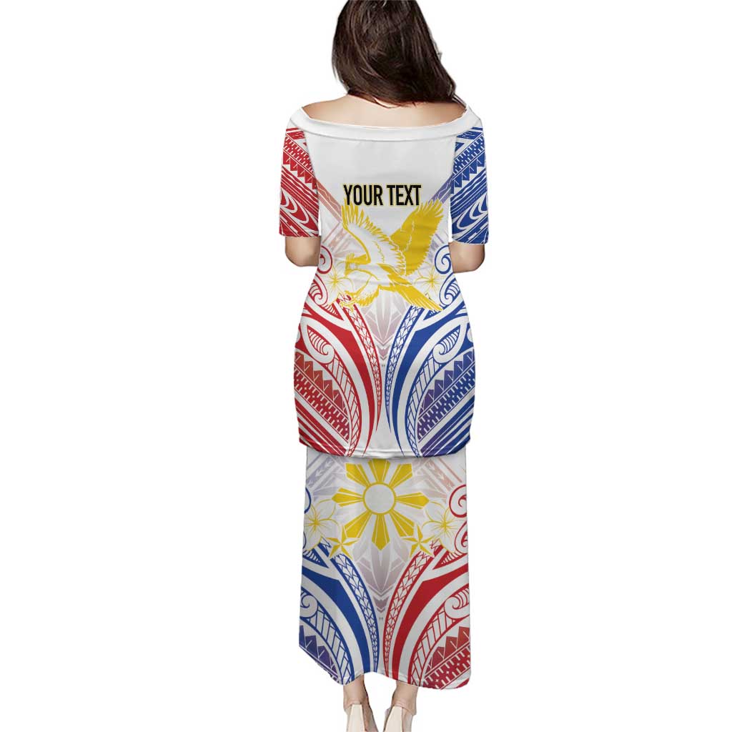 Philippines Tribal Sun Personalized Family Matching Puletasi and Hawaiian Shirt Hunting Eagle LT7 - Polynesian Pride